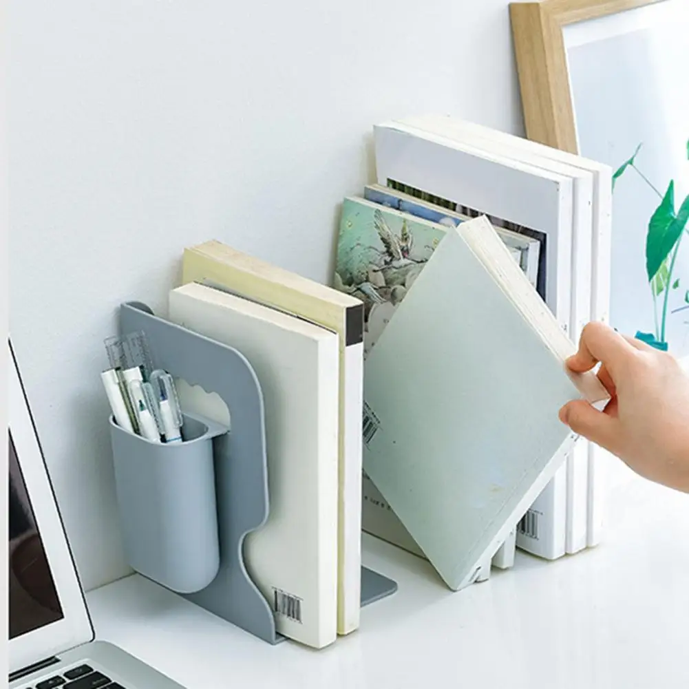 

Bookshelf Bookend Retractable Student Book Desktop Storage Rack with Pen Holder