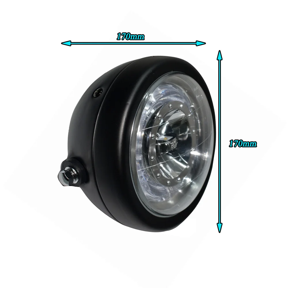 7 дюймовые мотоциклетные фары в стиле ретро черные светодиодсветодиодный