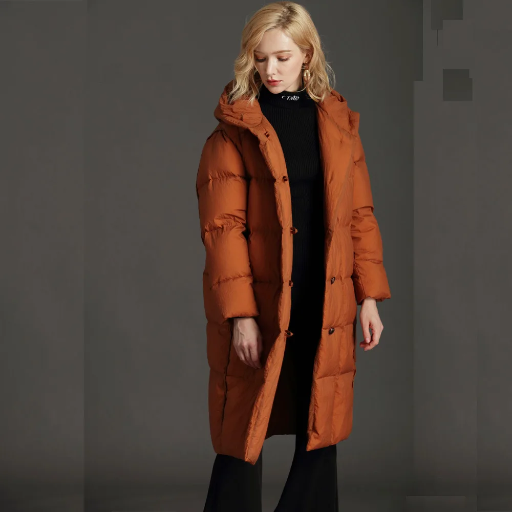 Пуховик женский 2019 новый стиль средней длины модное пальто большого размера