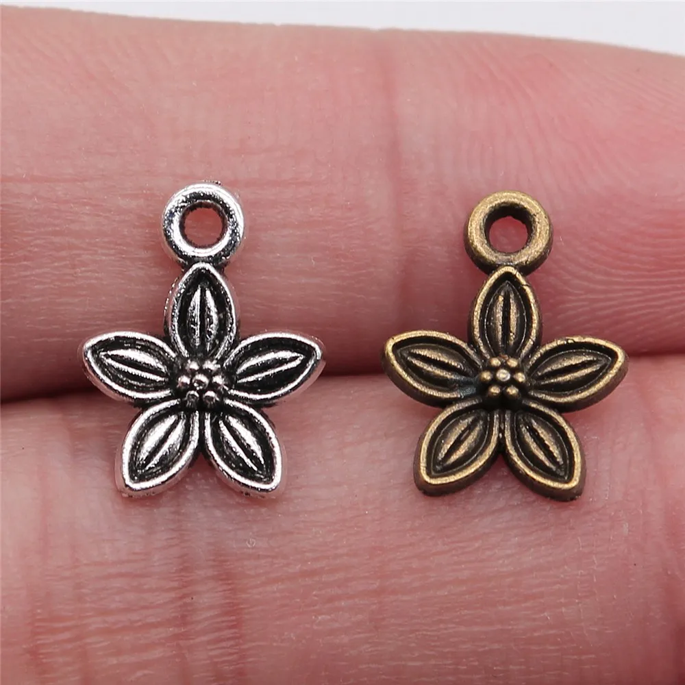 

40pcs 11x11mm Small Flower Charms Cute Flower Charms For Jewelry Making Flower Charms
