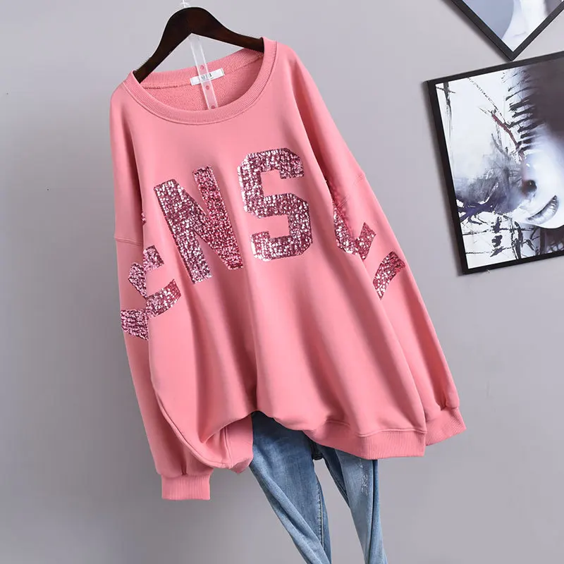 

2020 Autumn& Winter New Korean Women Simple Solid Loose Slimming Tops Plus Size Casual Long-sleeved Sweaters Tide Free Shipping