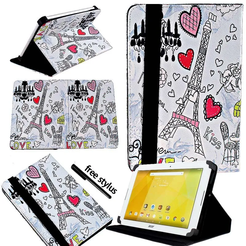 Eiffel Tower KK&LL для acer Iconia One 10 B3-10 B3-A20 A30 A40 A40FHD A50 A50FHD-кожаный чехол-подставка для планшета+ Бесплатный стилус - Цвет: Eiffel Tower