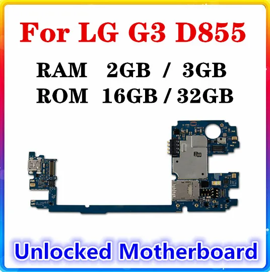 Для LG G3 D855 материнская плата 16 ГБ 32 оригинальная разблокированная MB пластина