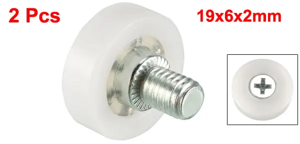 Uxcell 2 шт. 4 шт. 19x6x1 мм 19x6x2 мм 22x7x0,3 мм роликовый подшипник натяжного колеса шкив скользящий конвейер колесо резьбовой стержень низкий уровень шума белый