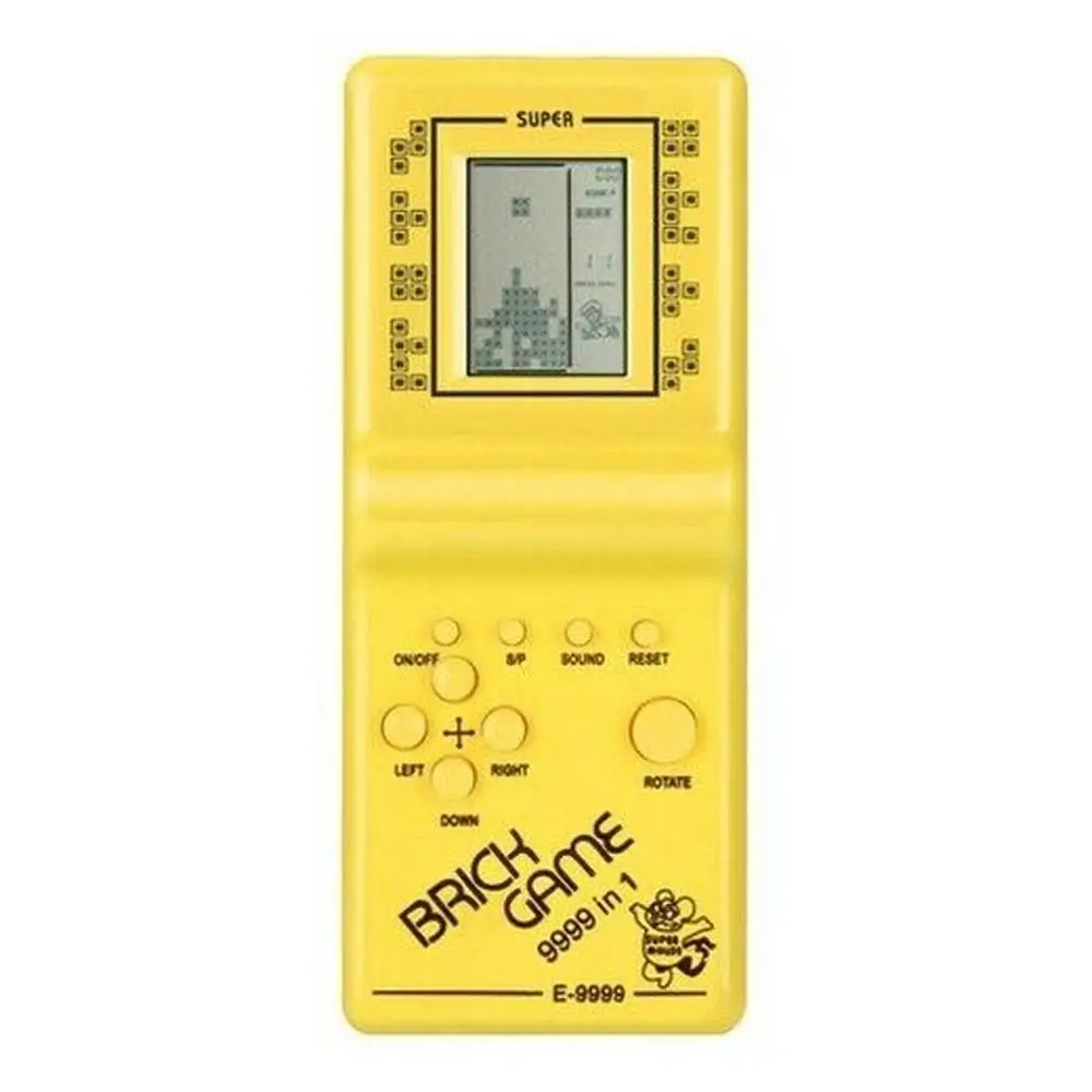 Yellow Классическая портативная игровая машина тетрис кирпичная игра детская игровая машина игрушка с воспроизведением музыки без батареи - Цвет: Yellow