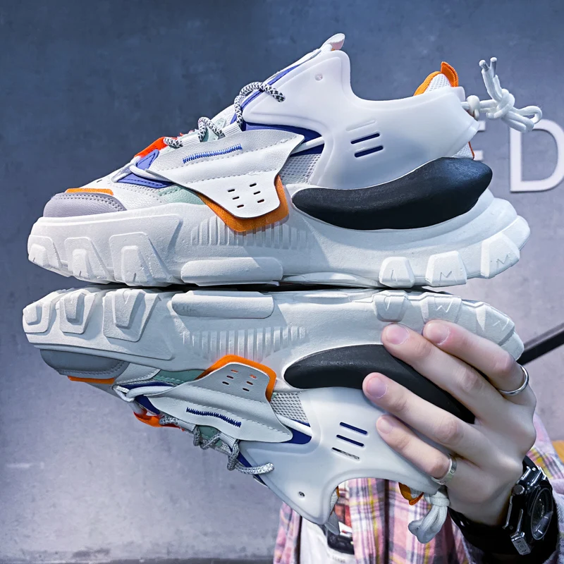 

Stylish Men Casual Shoes Hip Pop Sneakers Male Outdoor Footwear Chunky Walking Man Plus Size 45 Zapatos De Hombre Dropshipping