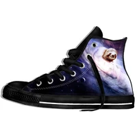 mens casual walking canvas shoes breathable unisex high top sloth on the building sport shoes classic sneakers