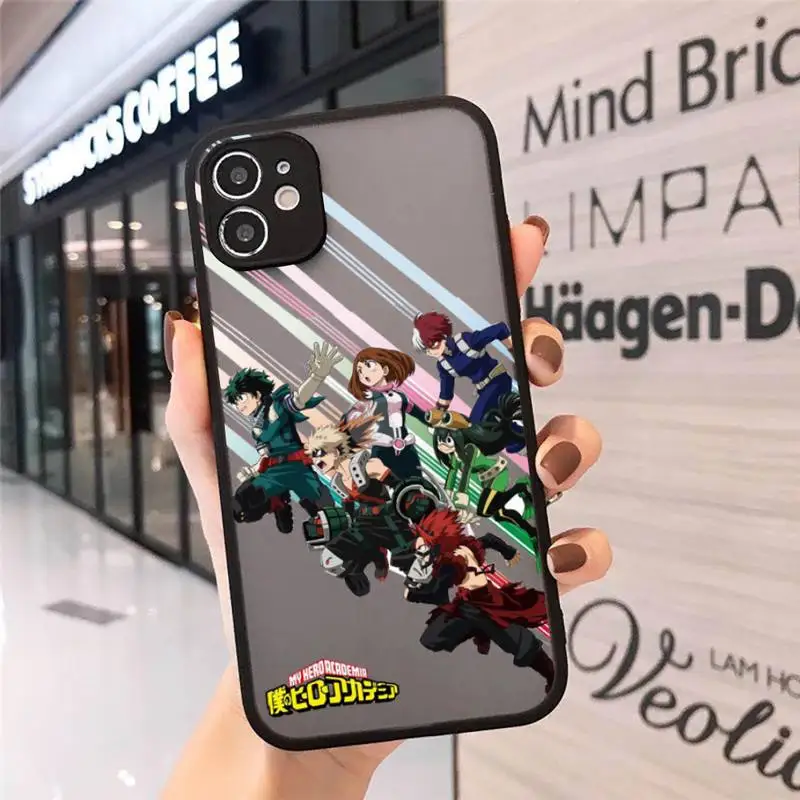 

Anime My Hero Academia Phone Cases matte transparent For iphone 7 8 11 12 plus mini x xs xr pro max cover