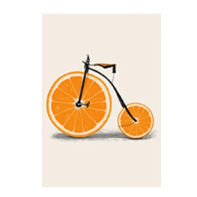 

Nordic Creative Poster Orange Lemon Kumquat Bicycle Poster Canvas Fruit Painting HD Printed Kitchen Home Living Room Decoration