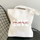 Холщовая Сумка-тоут в стиле Харадзюку, модные женские сумки на плечо с надписью Love, шопперы для покупок для путешествий, женская сумочка
