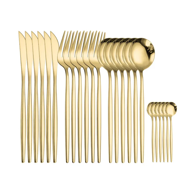 

Colorful 304 Stainless Cutlery Set Mirror Tableware Gold Dinnerware Set Steel Kitchen Fork Set Knife Spoon Set Dinner