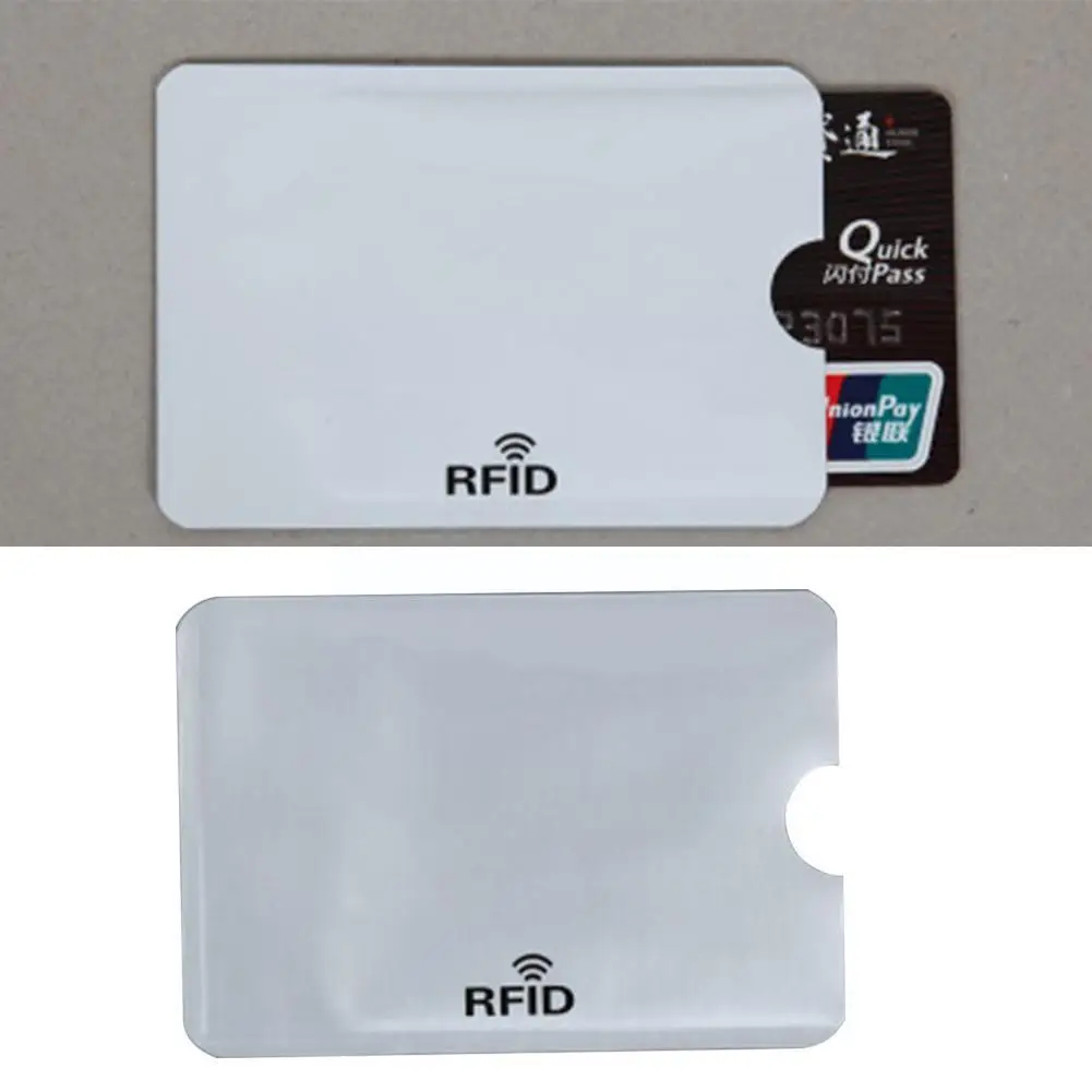 5pcs Small White Anti Rfid Wallet Bank Credit Card Card Id Aluminum Metal Holder Nfc Cover Foil Y7d8