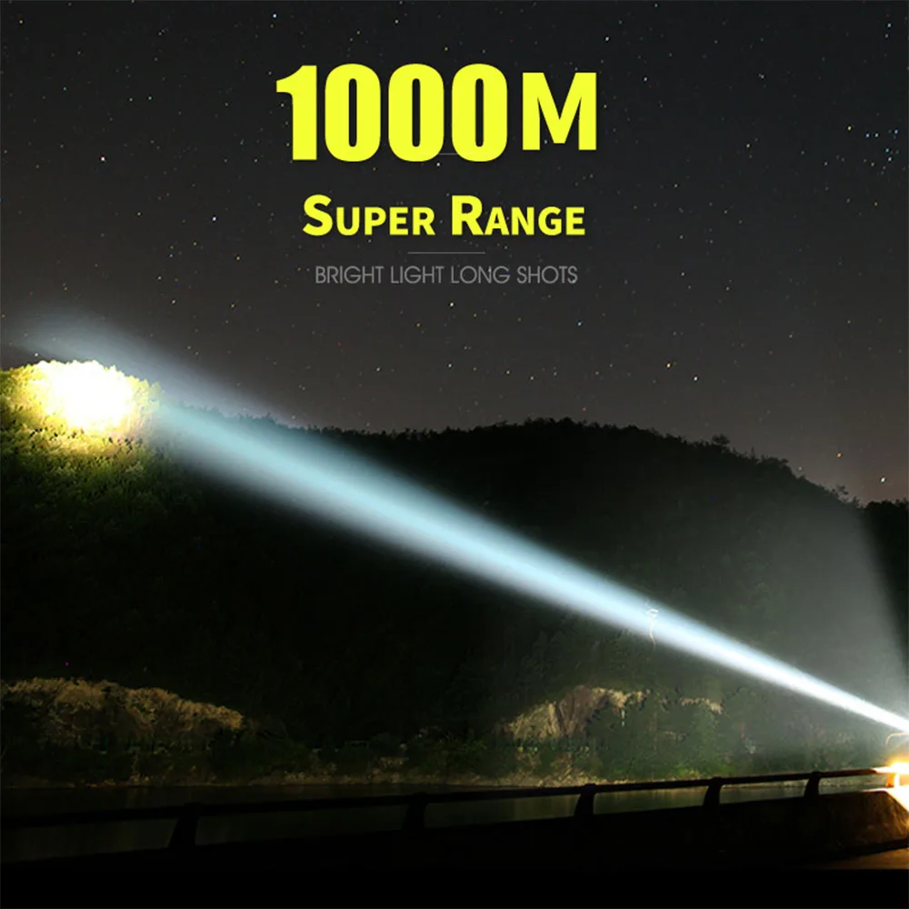 Суперъяркий ручной портативный USB Перезаряжаемый фонарик мощностью 10 Вт