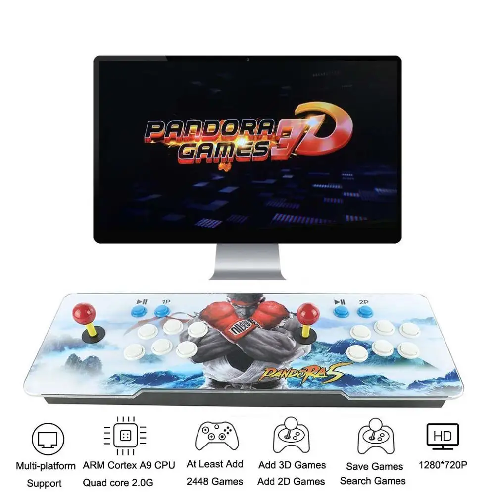 SF IV Blue 3D Pandora Games аркадная консоль, 2448 игр, добавить больше игр, поиск/сохранение/скрытие/удаление игр, 1280x720 P, мультиплееры онлайн - Цвет: SF IV Blue