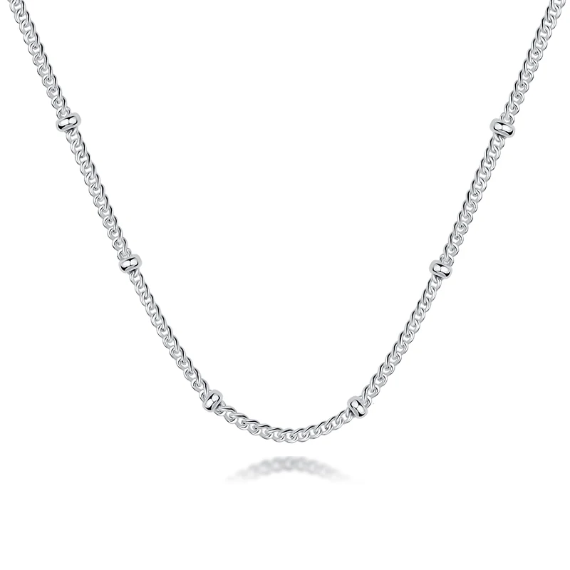 Подлинное Серебро 925 Пробы Колье серебряное ожерелье из бисера цепочка модные