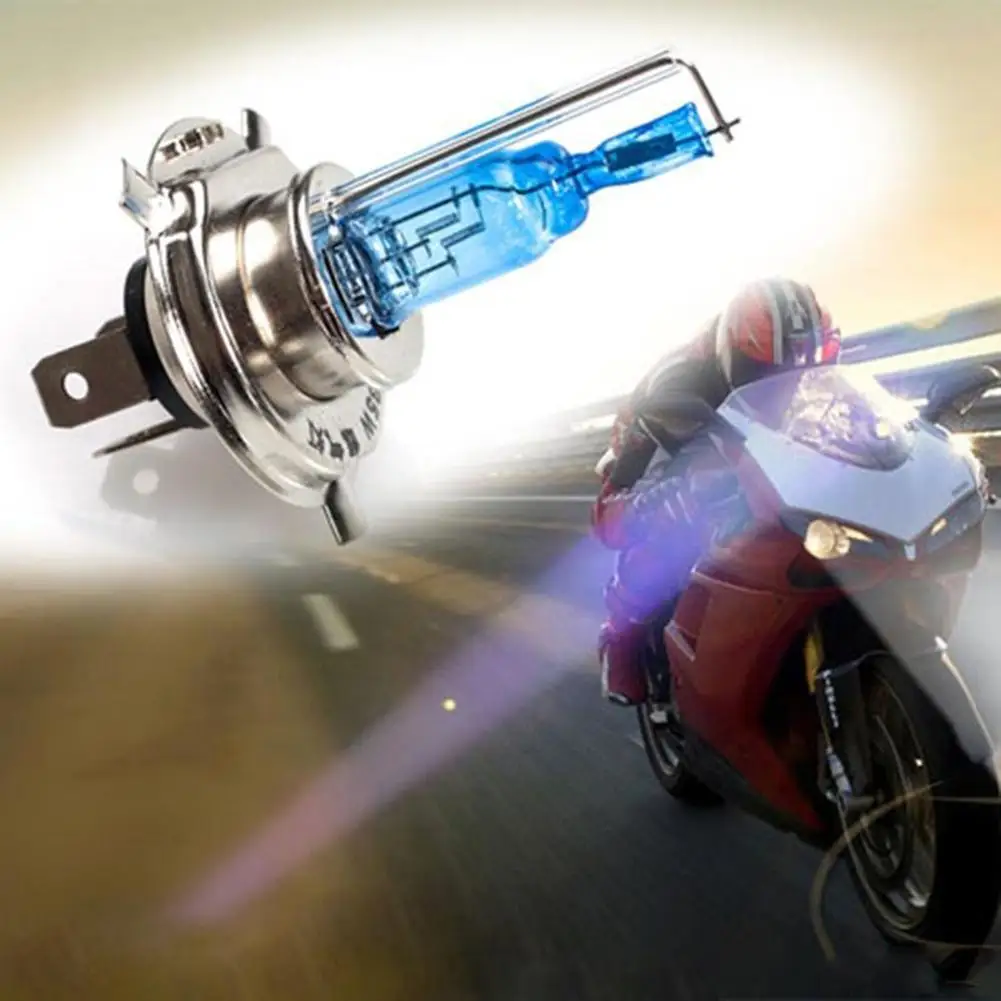 

H4 Halogen Xenon Hid Headlight Headlamp 3 Contactors Super White Bulbs 12V 35W