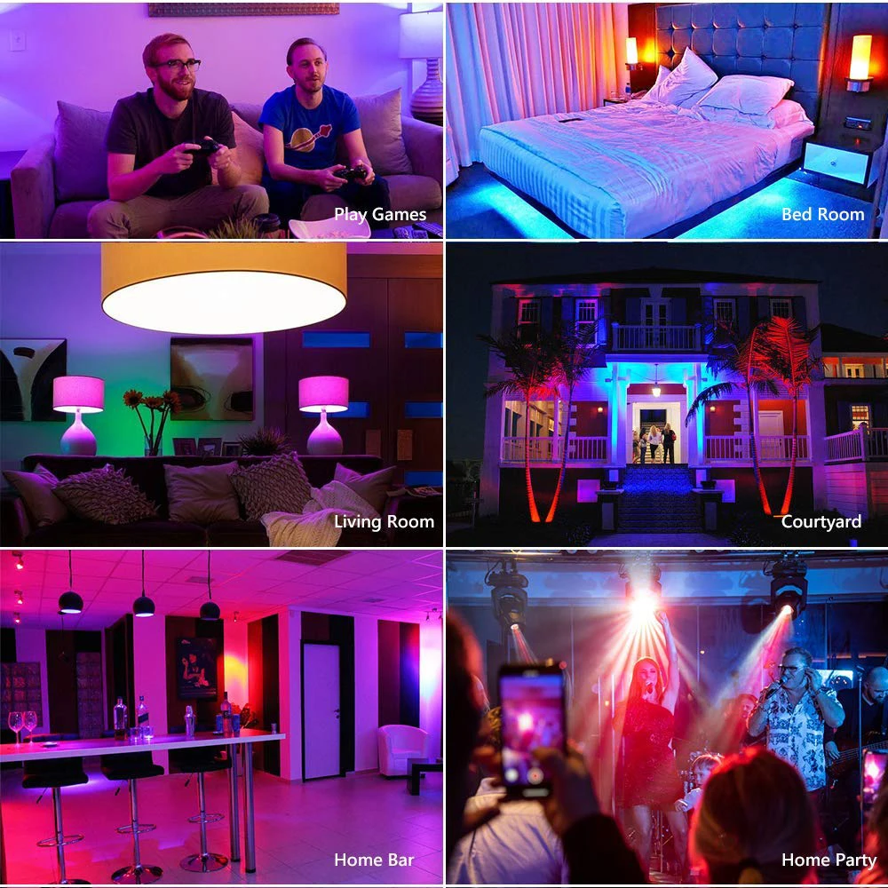 WiFi умная лампа RGB + W C Светодиодная свеча E14 с регулируемой яркостью светильник