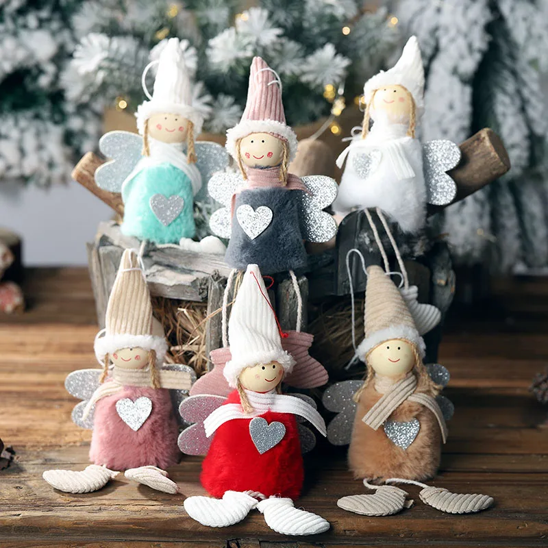

Cute Christmas Angel Plush Doll Pendant Christmas Tree Hanging Ornament Children Gift Home Party Christmas Dolls Decoration