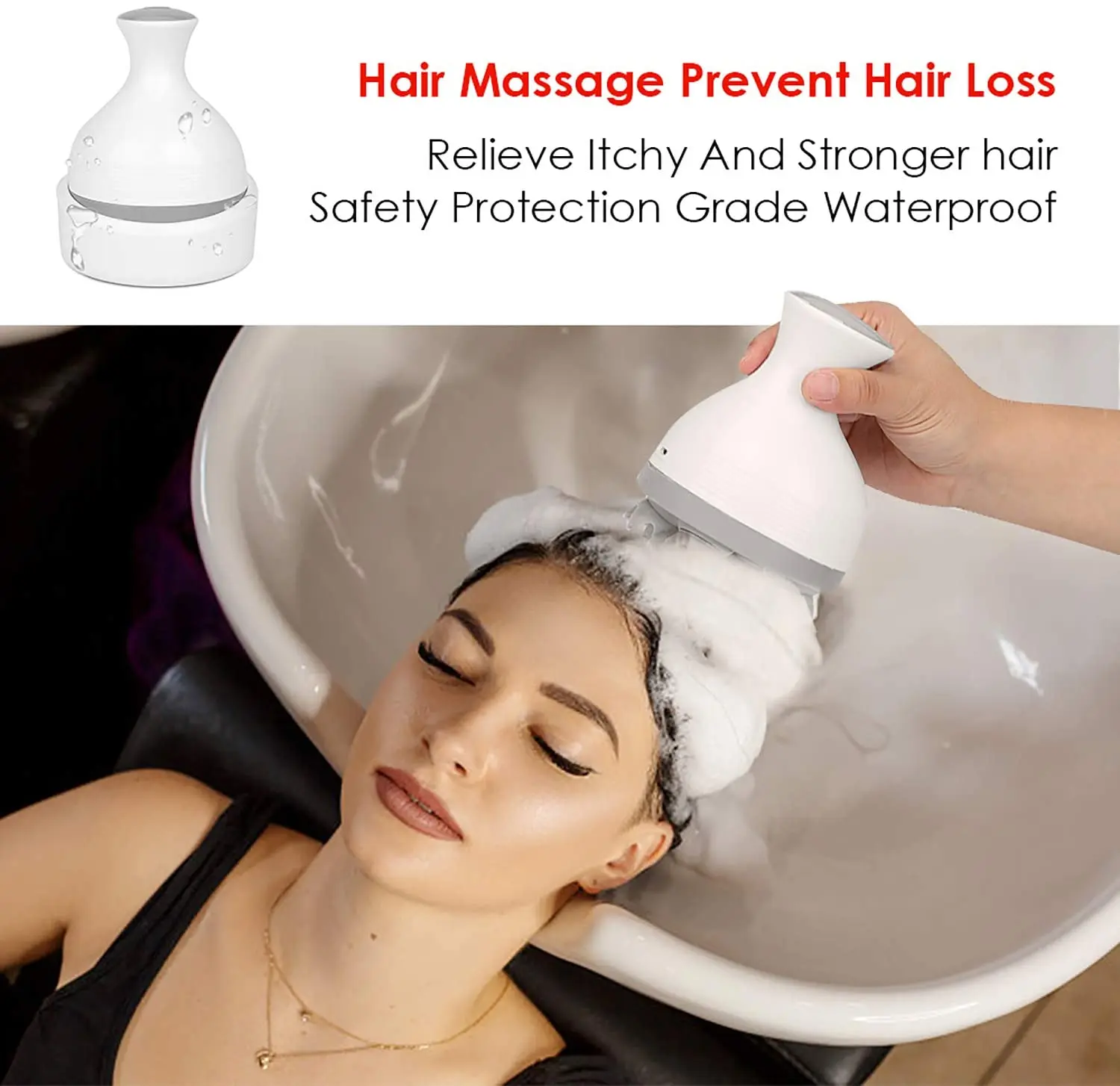 Ручной Электрический массажер для головы водонепроницаемый и Перезаряжаемый