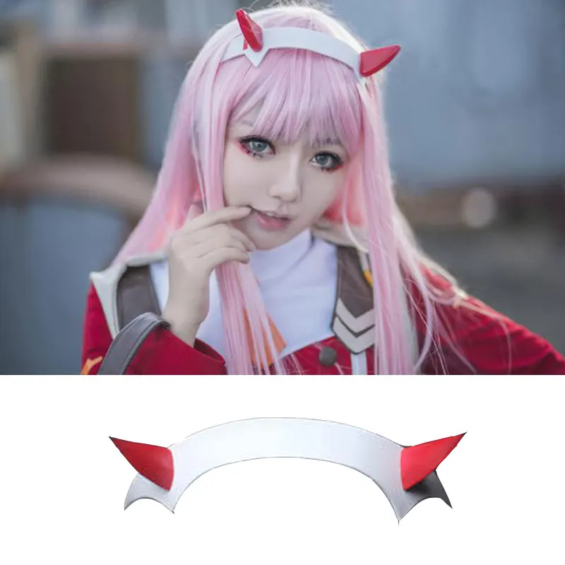 DARLING In The FRANXX Zero Two 02 повязка на голову Devil Horn Hairband Косплей Опора прекрасный головной убор подарок на Хэллоуин
