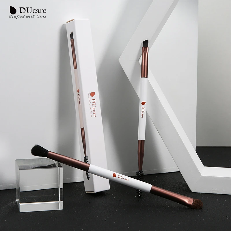 DUcare, 2 шт., кисти для теней, кисть для бровей+ гребень для бровей, кисть для бровей, Профессиональные кисти для макияжа, кисть для смешивания бровей