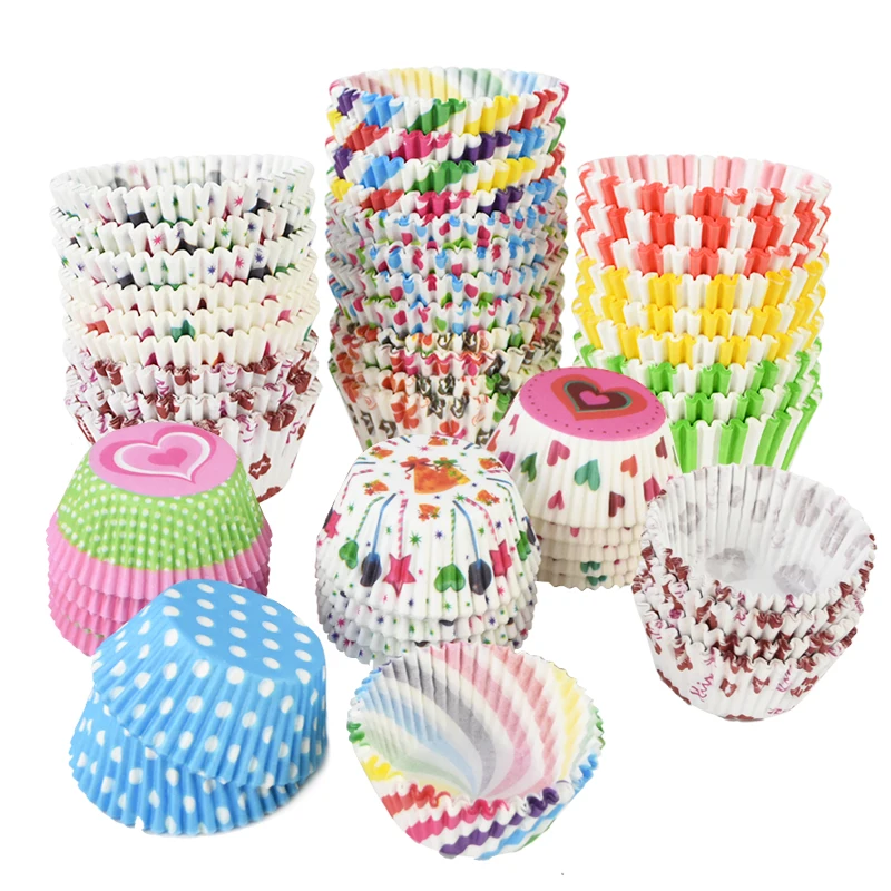 

100pcs/lot Printed Cupcake Paper Cups Cupcake Liner Baking Muffin Cup Case Home Kitchen Cooking Supplies Cake Decorating Tools