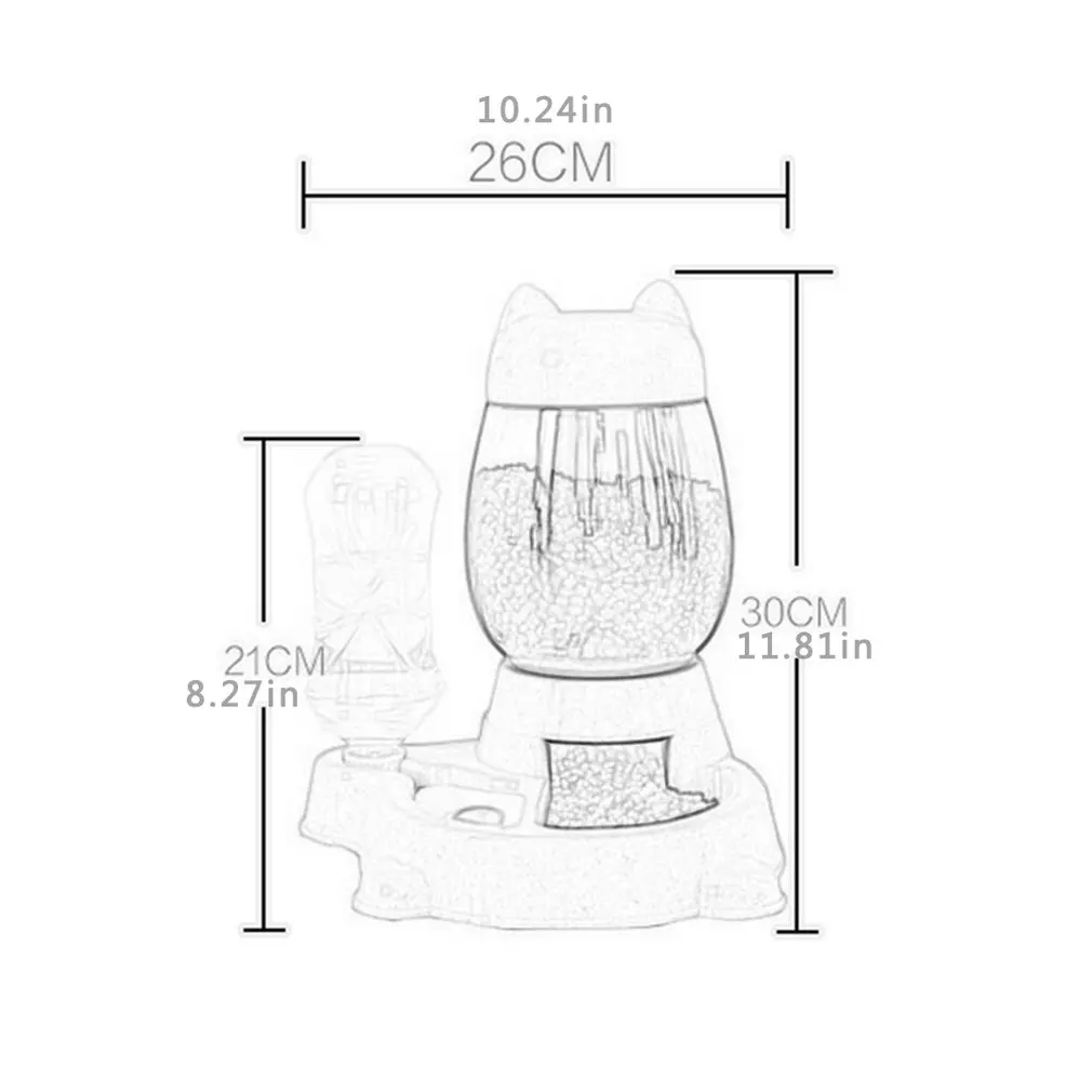 

2.2L Pet Dog Cat Automatic Feeder Bowl for Dogs Drinking Water Bottle Kitten Bowls Slow Food Feeding Container