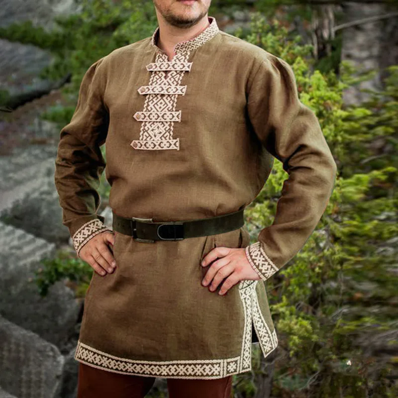 Рубашка для взрослых в стиле ретро средневековья пиратские Викинги костюмы