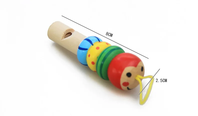 

1Pc Infant Whistling Toy Wooden Random Color Toys Cartoon Animal Whistle Educational Music Instrument Toy for Baby Kids Children