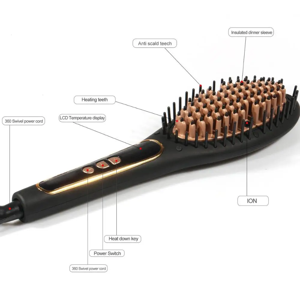 Профессиональный ЖК дисплей Дисплей быстрые выпрямители для волос расческа