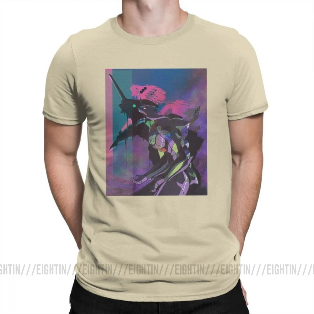Evangelion Vapor единица 01 Повседневная футболка мужская одежда с короткими рукавами белая футболка из хлопка с круглым вырезом - Цвет: Хаки