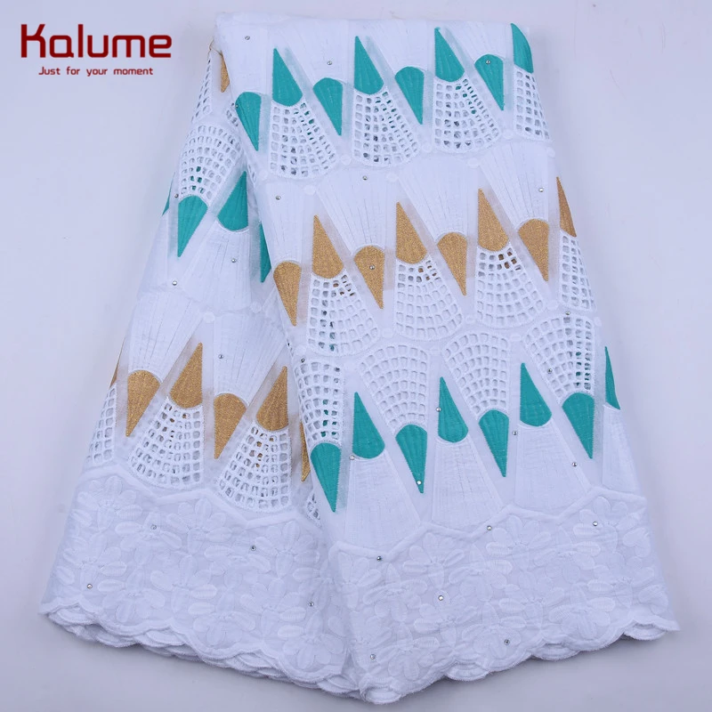 Kalume 2020 High Quality African Lace Fabric Stones Nigerian Swiss Cotton In Switzerland Holes Design For DressF1918 | Дом и сад