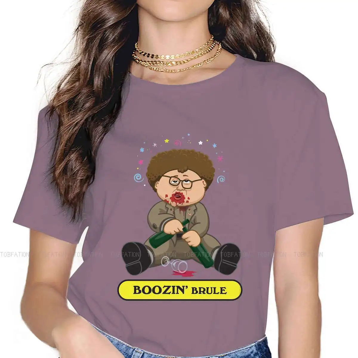 

Футболка Boozin Brule 5XL, Детская футболка с изображением мультяшного фильма, женская футболка с графическим рисунком, уличная одежда с круглым в...