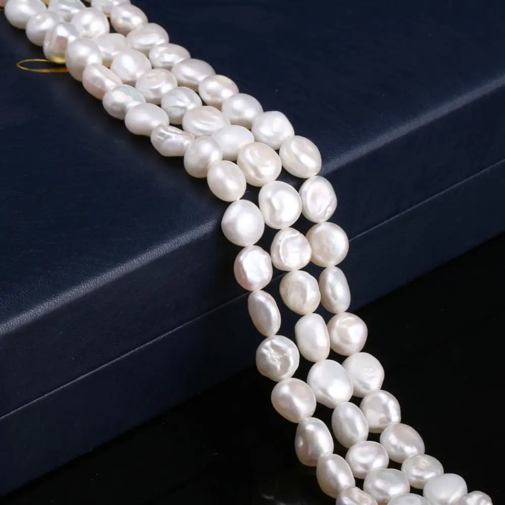 

Freshwater Pearl Loose Irregular White Beads 9-10 Mm For DIY Bracelet Earring Necklace Sewing Craft Jewelry Accessory