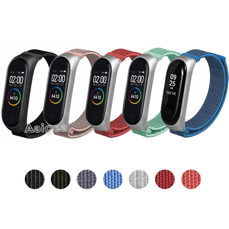Модный тканый нейлоновый ремешок для часов петля для браслета Xiaomi mi 3 4 mi Band 4 3 сменный ремешок на запястье для браслета mi Band 4