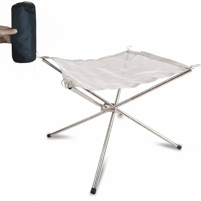 Портативный Открытый пожарная яма из нержавеющей стали Кемпинг сетки камин