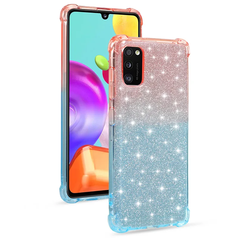 Чехол для Samsung Galaxy A71 A51 A41 A70 A50 A10 чехол из ТПУ с блестками и градиентом A20 A30 A50S A30S M10