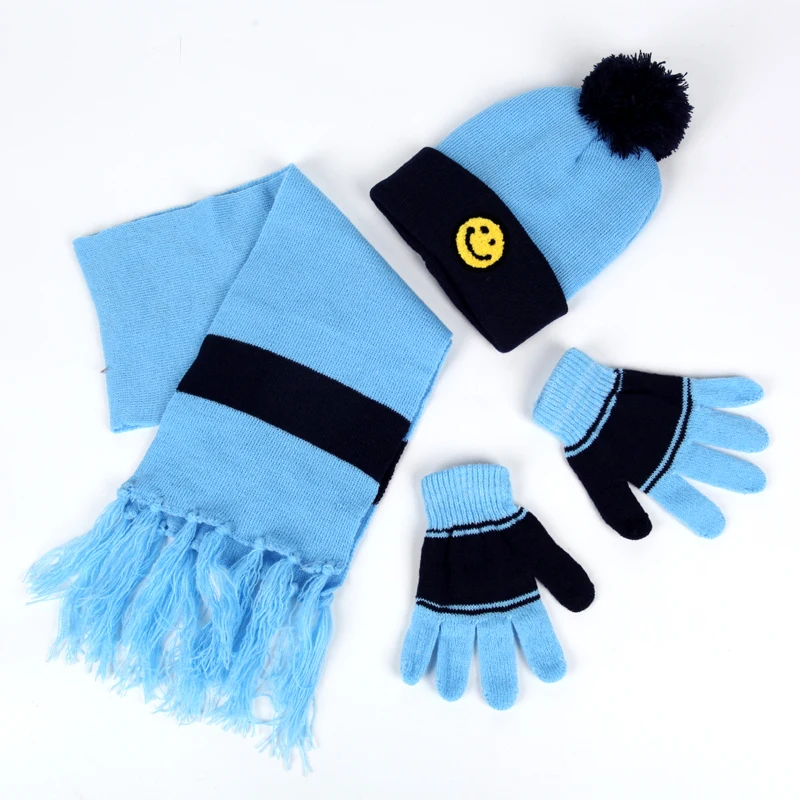 

Новинка 2020, шапка, шарф, перчатки, набор для детей, вязаный теплый комплект из 3 предметов, шапка, шарфы, перчатки для мальчиков и девочек