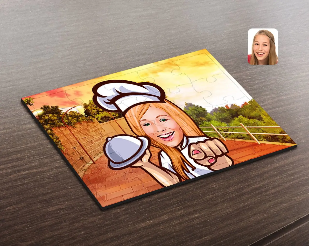 

Personalized Female Chef Caricature Of Wooden Puzzle-15