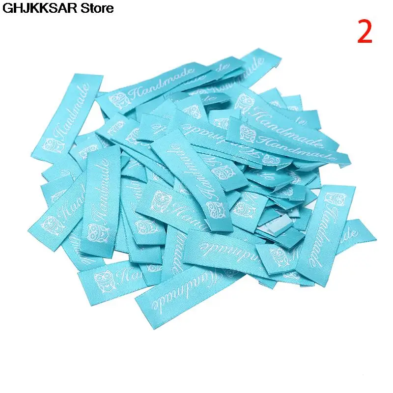 50pcs Cotton Main Labels for T-shirt Embossed Tags DIY Flag For Garment stitching Accessories | Дом и сад