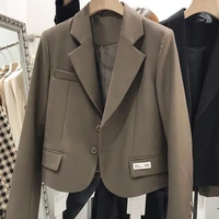 south korea 2021 spring and autumn new short short suit jacket small suit jacket ladies tops blazers women cotton