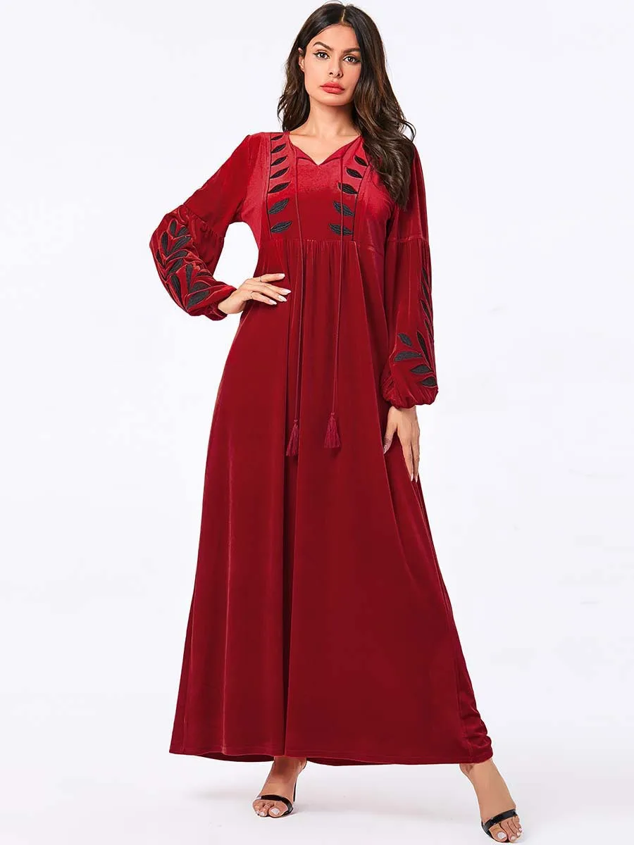 Женский бархатный халат abaya mujer Пакистан Дубай Турция Бангладеш Исламская одежда
