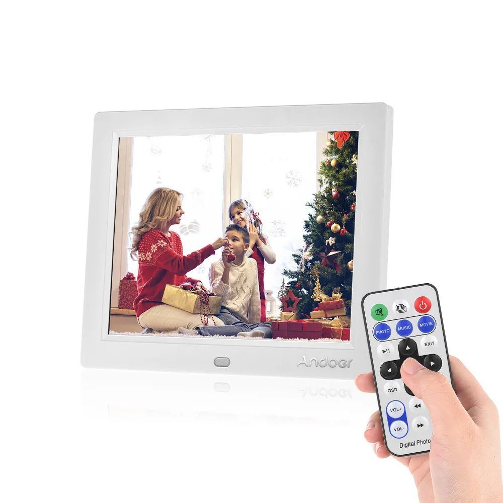 Andoer C805 компактный светодиодный цифровой фоторамка Настольный альбом 1024*768 поддерживает музыку/видео больше функций с пультом дистанционного управления