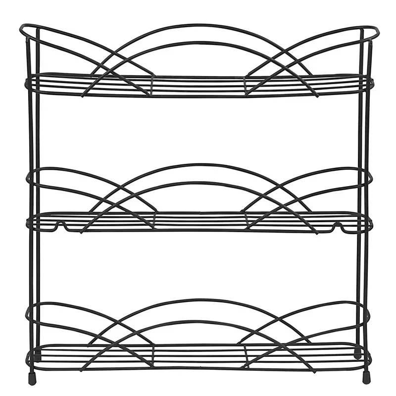 countertop spice racks organizer cabinets wall mount seasoning organizer 3 tier storage shelf for kitchen cupboard rubber feet free global shipping