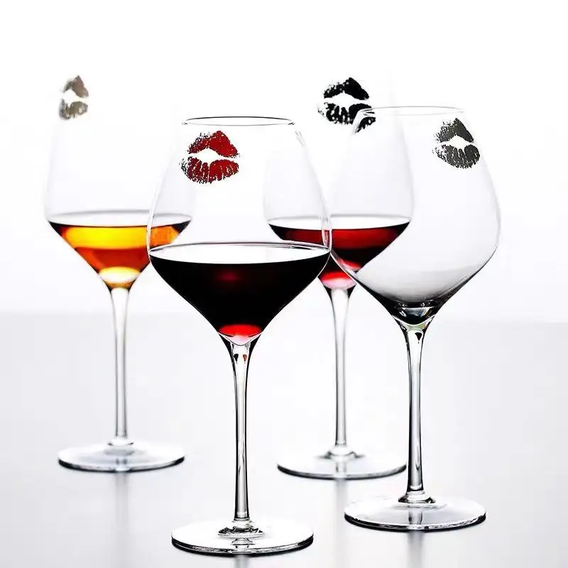 

Crystal Wine Glass Burgundy Glass Bordeaux Glass Creative Lip Print Goblet European Style Single Luxury Gift
