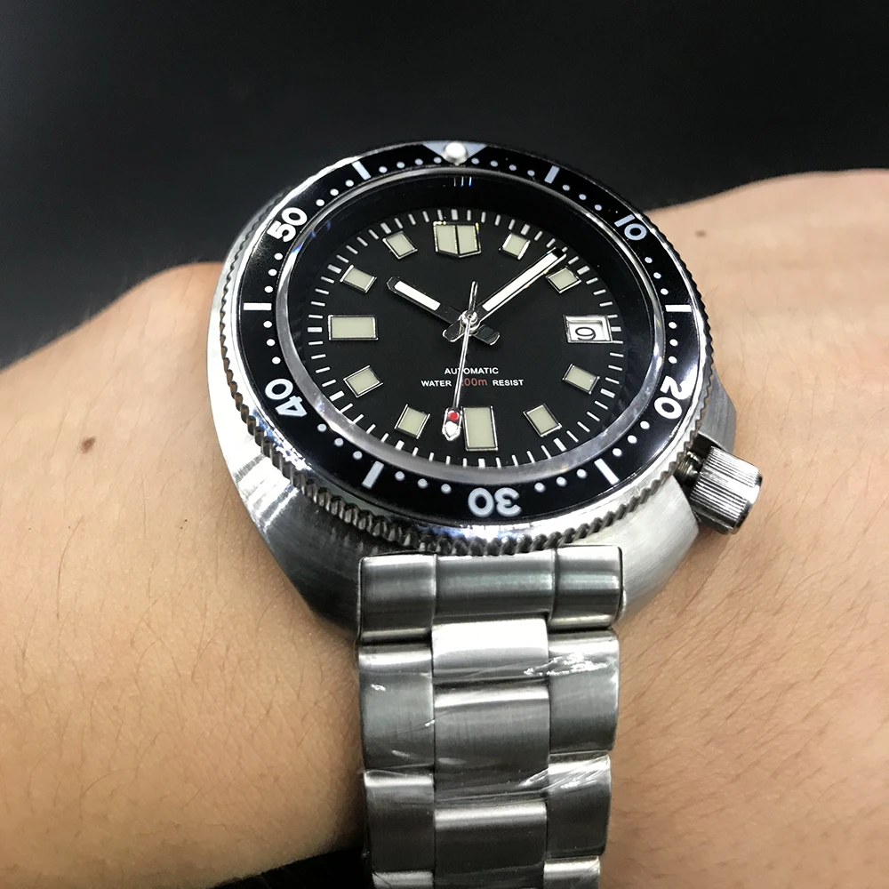 Винтажные часы для дайвинга Tuna 6105, классические водонепроницаемые мужские автоматические наручные часы 200 м, водонепроницаемые сапфировые мужские стальные часы для мужчин