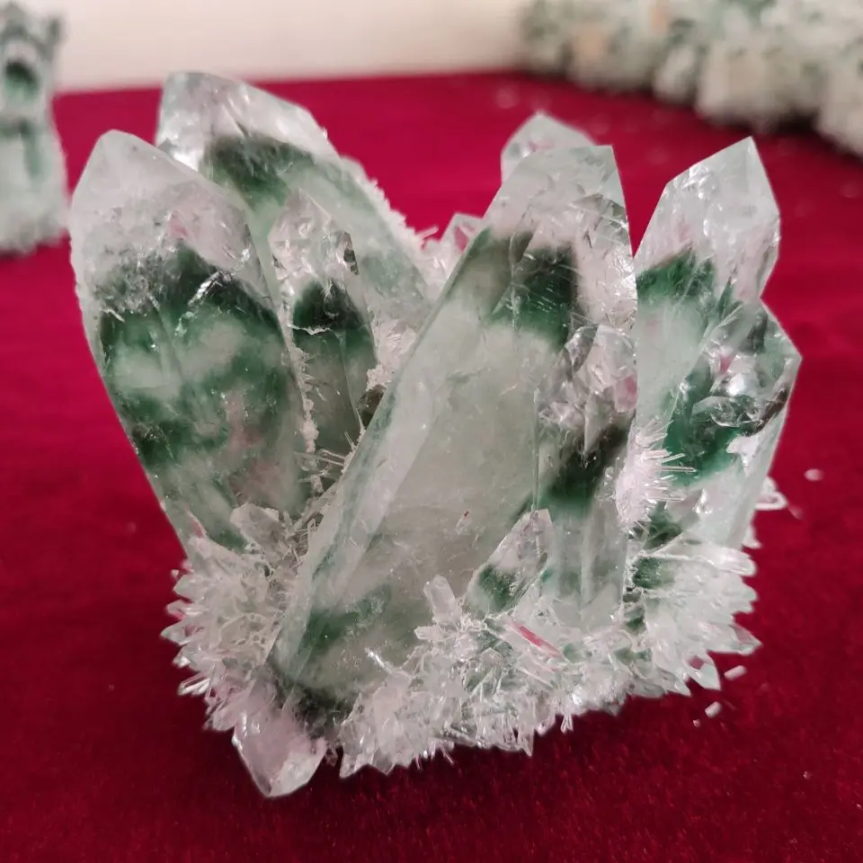 

350g Rare Beautiful Green Ghost phantom Quartz Crystal Cluster Specimen