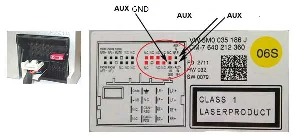 Bluetooth 5 0 модуль аудио Aux в Музыка адаптер для Volkswagen RCD210 RCD300 RCD310 RNS300 RNS310 MFD2 12