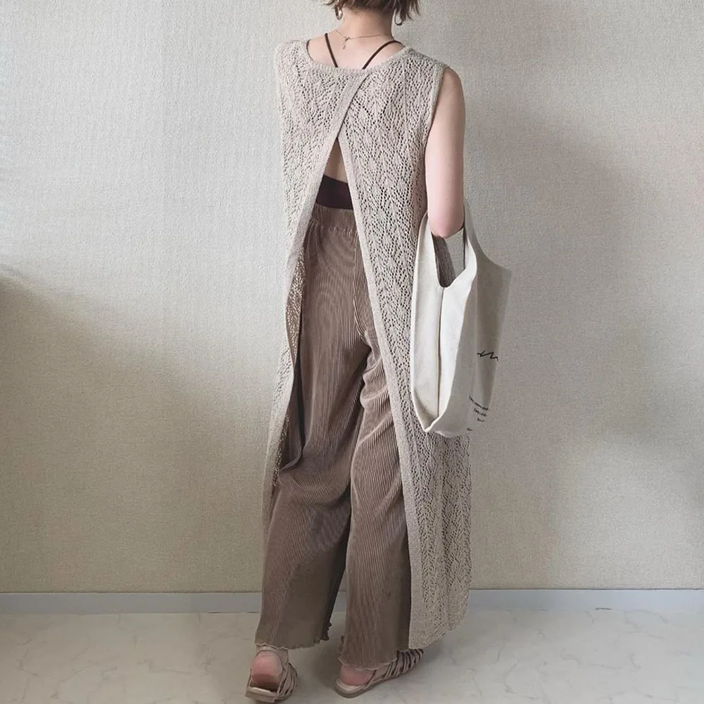 Женское летнее платье без рукавов длинные платья с открытой спиной и разрезом