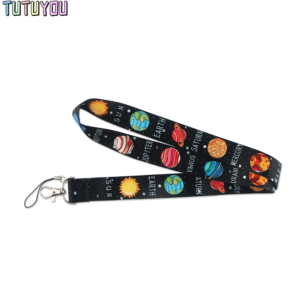 

PC2057 Space Planet Astronaut Creative Lanyard Badge ID Lanyards Mobile Phone Rope Key Lanyard Neck Straps Accessories Gift